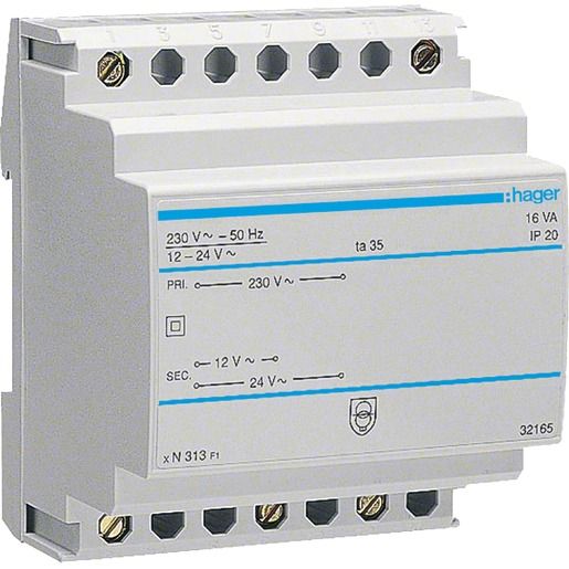 Hager SICHERHEITSTRAFO 1,33A/0,67A / HAGER ST 313 230V/12/24V ST313