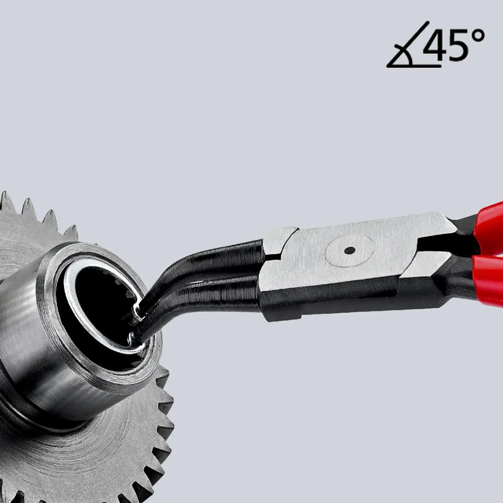 KNIPEX Sicherungsringzange für Innenringe in Bohrungen 45° gewinkelt mit Kunststoff überzogen schwarz atramentiert 180 mm