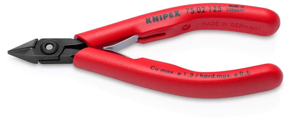 KNIPEX Elektronik-Seitenschneider mit Kunststoff-Hüllen brüniert 125 mm