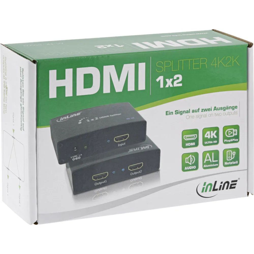 InLine HDMI Splitter/Verteiler - 2-fach - 4K2K kompatibel