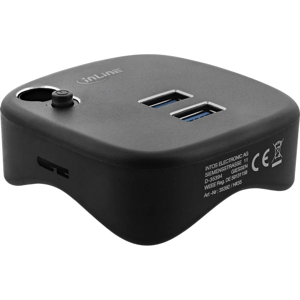 InLine USB 3.0 Multiadapter - 2xUSB-A - RJ45 - SD/MicroSD Cardreader - schwarz