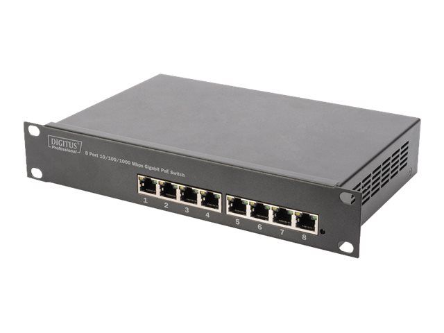 DIGITUS 8-Port Gigabit Netzwerkswitch, 10 Zoll, Unmanaged