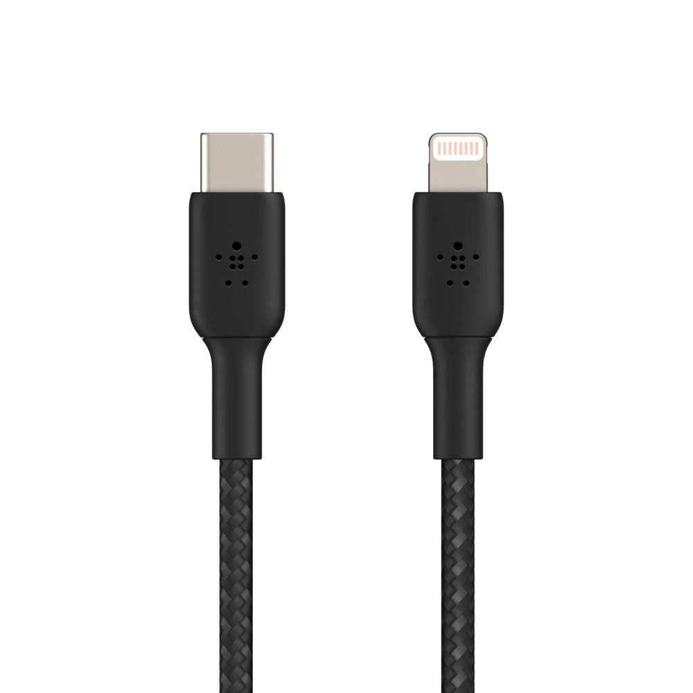 Belkin BoostCharge - Lightning-Kabel - 24 pin USB-C männlich zu Lightning männlich - 1 m - Schwarz -