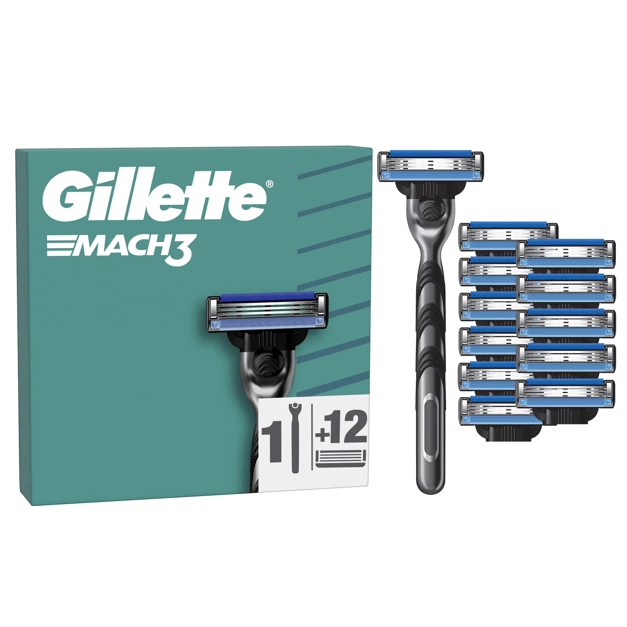 Gillette Mach3 Systemklingen 12er + Handstück