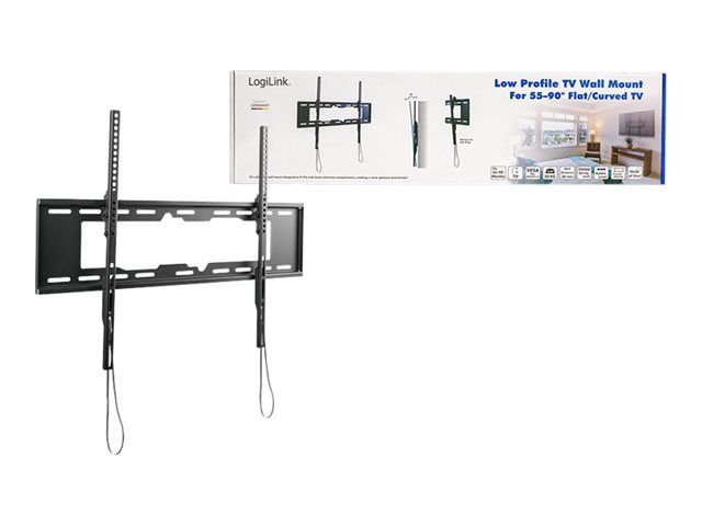 LogiLink Befestigungskit - für TV - kippbar, horizontal verstellbar, 50 kg - verriegelbar - Stahl - Schwarz - Bildschirmgröße: 127-251 cm (50"-99")