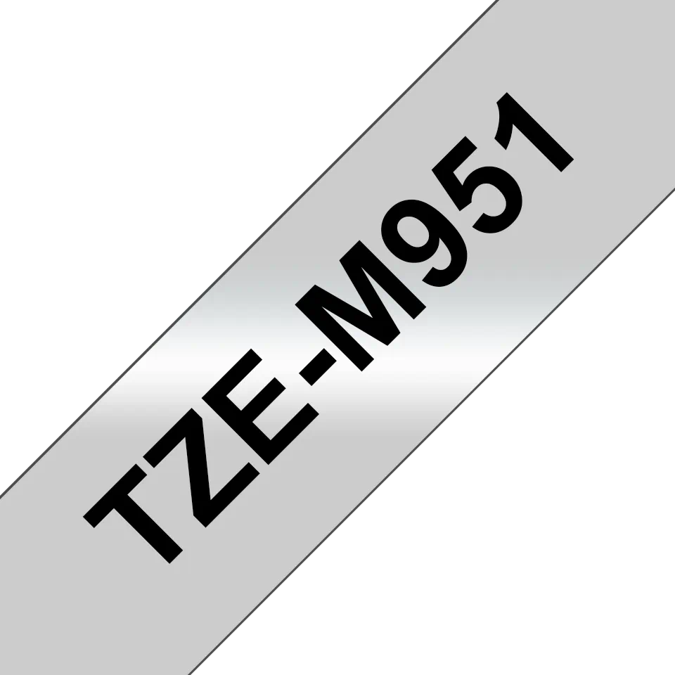 Brother TZe-M951 - Schwarz auf Silber (matt) - Rolle (2,4 cm x 8 m)