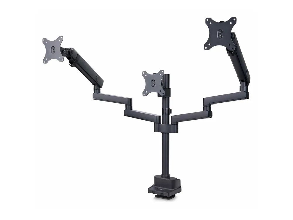 StarTech.com Triple Monitor Desk Mount For Up To Three 27in Screens, VESA 75x75/100x100, Tool-Less Arm Adjustments, C-Clamp/Grommet Mount, Spring-Assisted Arms - Befestigungskit - einstellbarer Arm - für 3 LCD-Anzeigen - Aluminium, Stahl, Kunststoff 