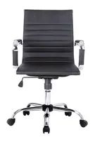 Equip Bürostuhl - Geriffelte Polsterung - Mittlere Rückenlehne - Gepolsterter Sitz - Gepolsterte Rückenlehne - Schwarz - Schwarz - Kunstleder - Kunstleder