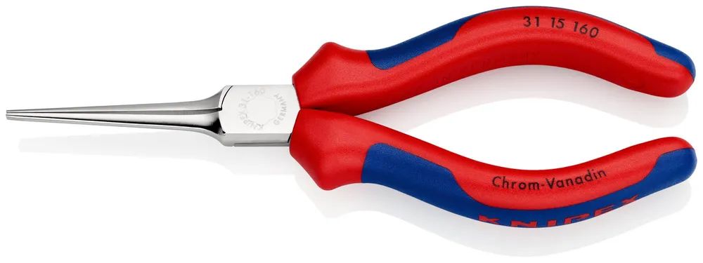 KNIPEX Greifzange (Nadelzange) mit Mehrkomponenten-Hüllen verchromt 160 mm