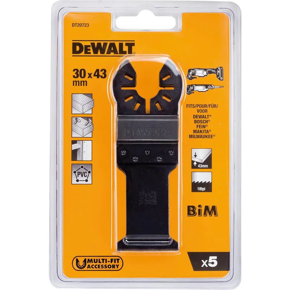 DEWALT Multi Tool Sägeblatt DT 20723 Breite 30mm Länge 43mm (5 Stück)
