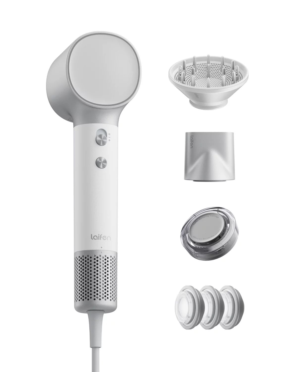 Laifen Neo Special High-Speed Hair Dryer inkl. Zubehör - Silver White