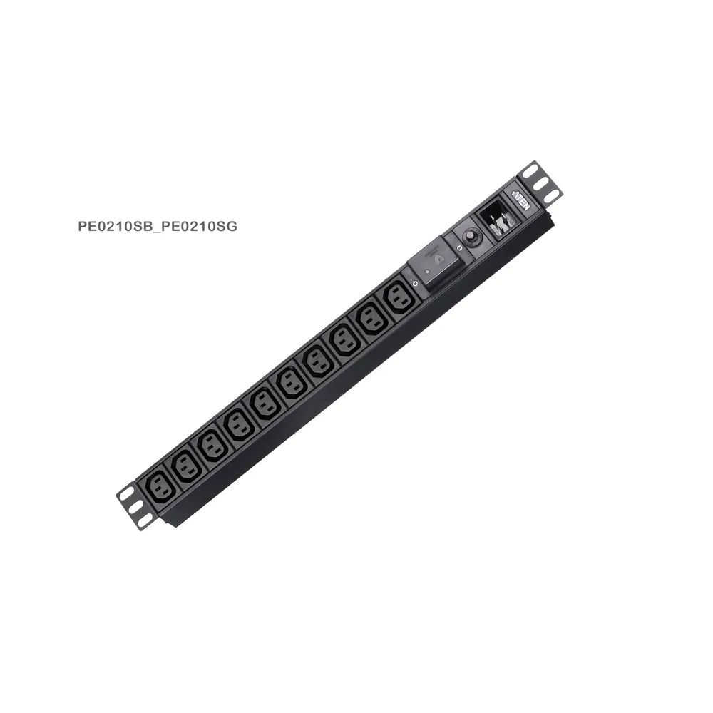 ATEN PE0210SG 1U 16A Basic PDU 10 Port - (Offline-) USV - 19"