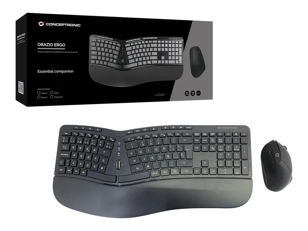 Conceptronic ORAZIO02ES ERGO - Tastatur-und-Maus-Set