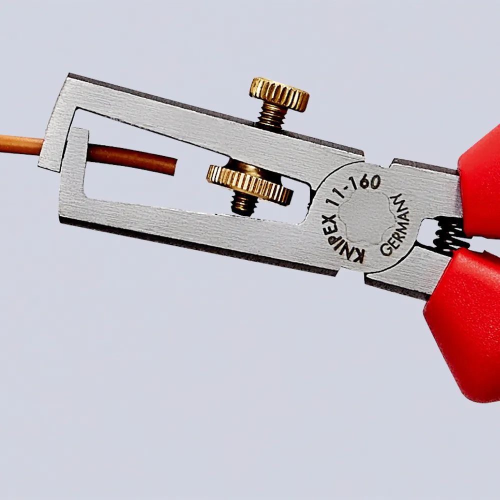 KNIPEX Abisolierzange mit Öffnungsfeder, universal mit Kunststoff überzogen schwarz atramentiert 160 mm