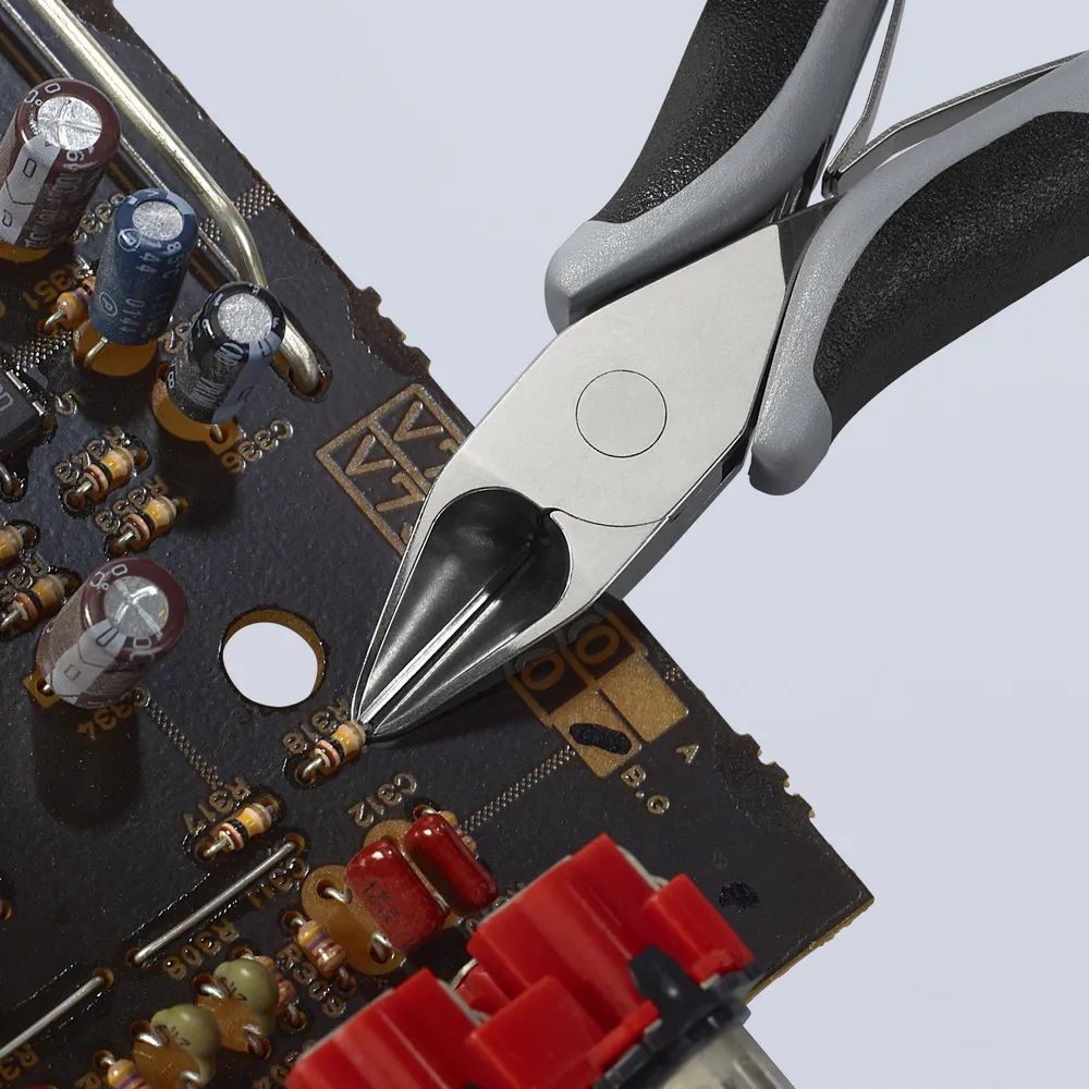 KNIPEX Elektronik-Seitenschneider ESD mit durchgestecktem Gelenk mit Mehrkomponenten-Hüllen 130 mm