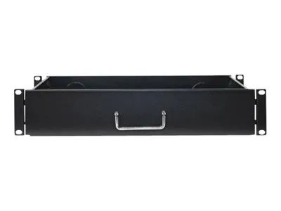 Intellinet 19" Drawer Shelf, 2U, Shelf Depth 350mm, Max 30kg, Black, Three Year Warranty - Rack Storage Drawer - Schwarz, RAL 9005 - 2U - 48.3 cm (19")