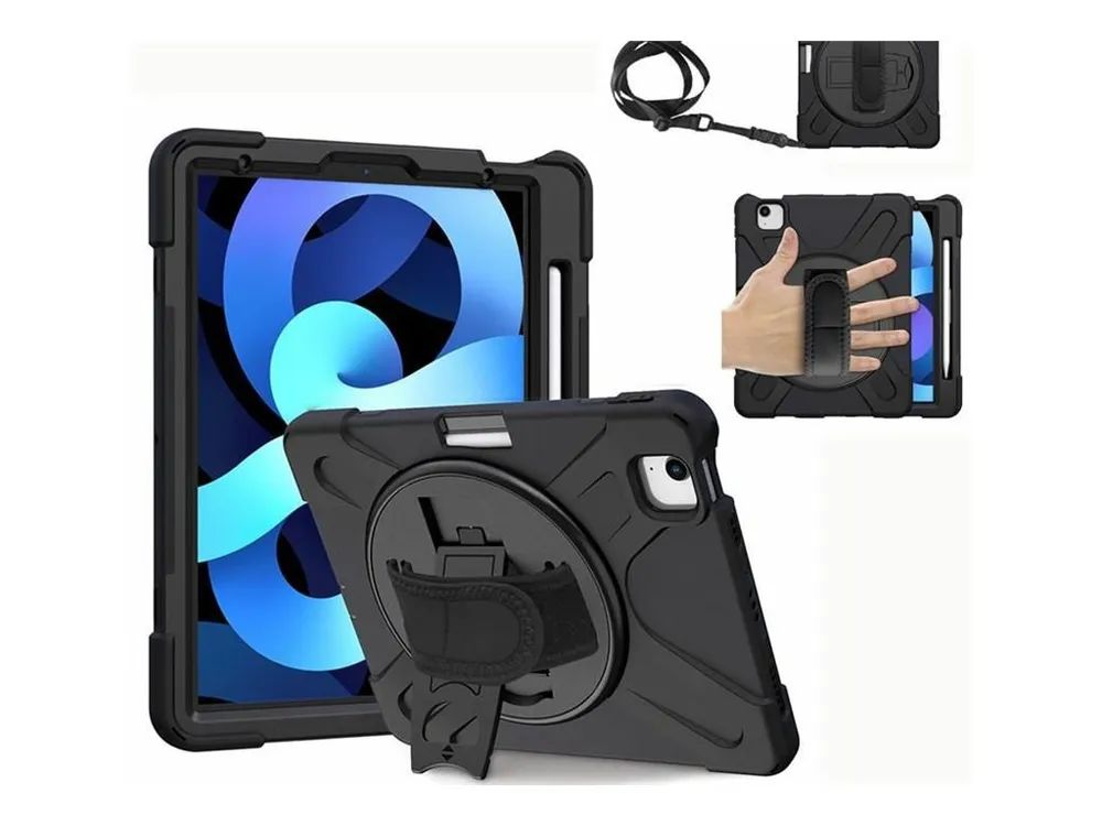 eSTUFF CHICAGO - Hintere Abdeckung für Tablet - Polycarbonat, Silikon - Schwarz - für Apple 11-inch iPad Air (M2)
