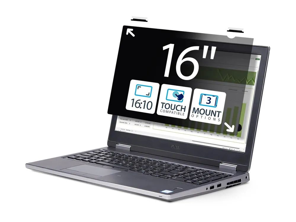 StarTech.com 16-inch 16:10 Touch Privacy Screen, Anti-Glare Privacy Filter, Laptop Monitor Screen Protector with +/- 30 Deg. View Angle, Flip-Up - 51% Blue Light Reduction (16LT6-PRIVACY-SCREEN)