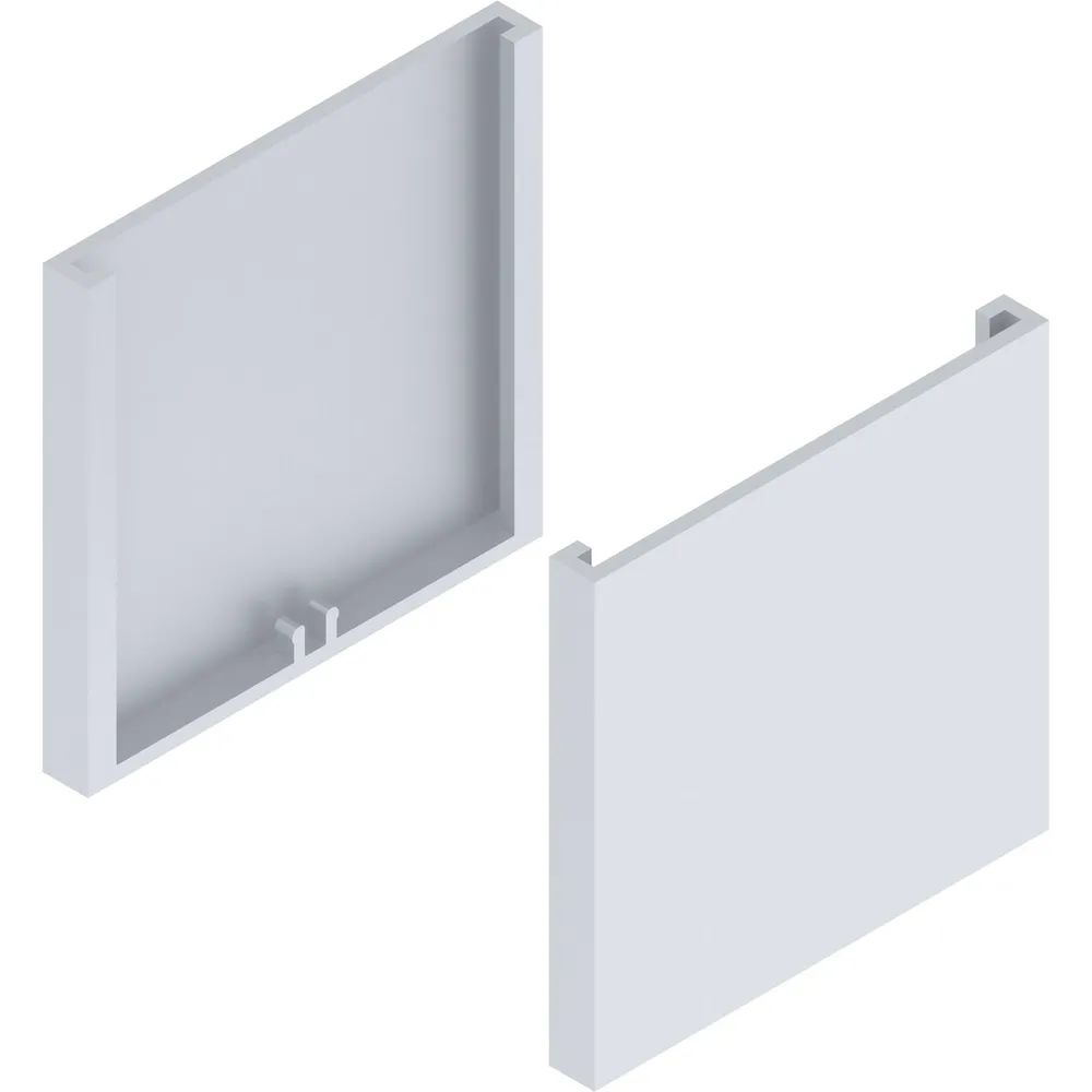 SOLIDO 100 Abdeckkappen-Set Glas Punktbefestigung eckig silber
