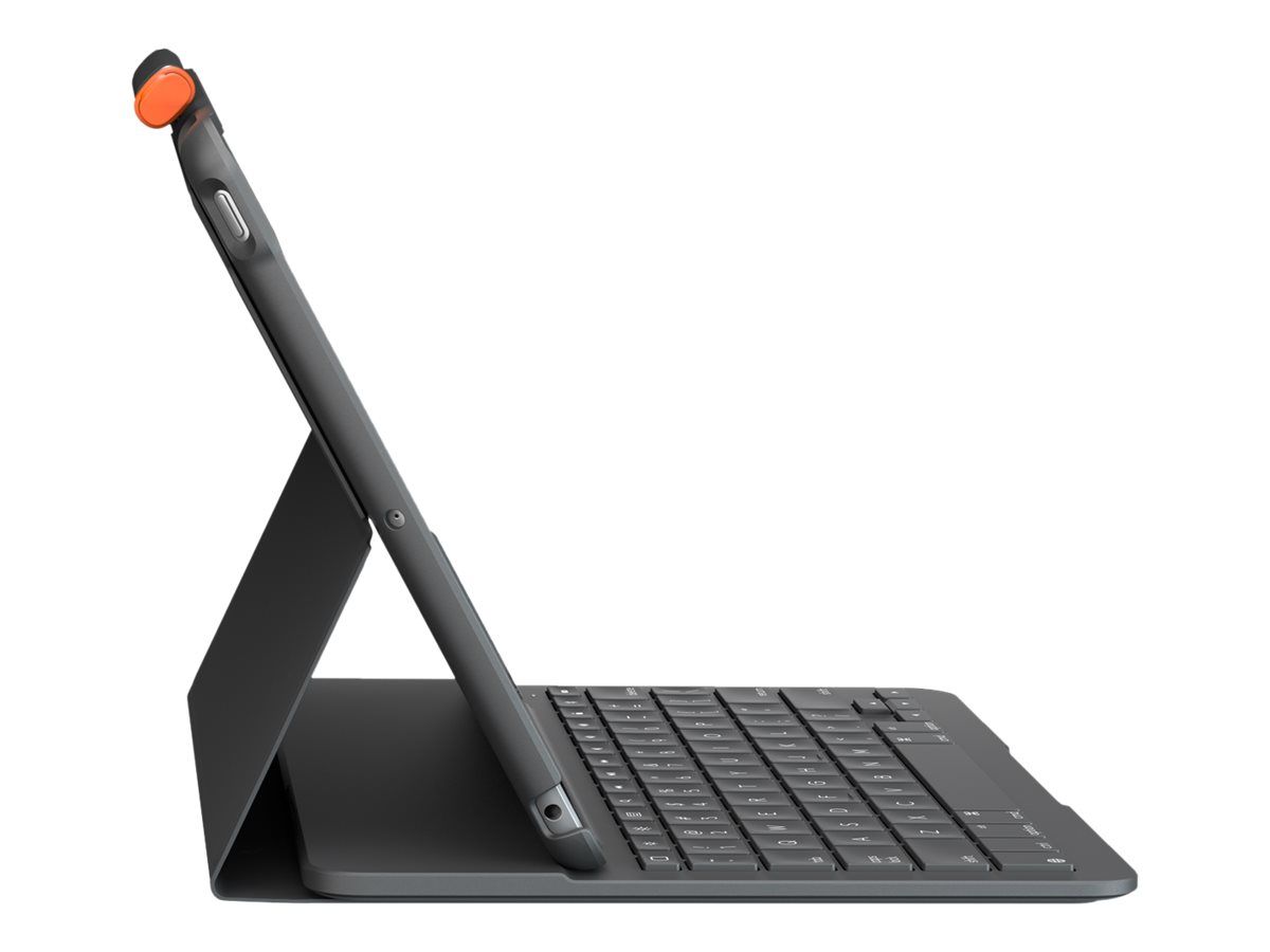 Logitech Slim Folio - Tastatur und Foliohülle - kabellos - Bluetooth - QWERTZ - Deutsch - Graphite - für Apple 10.2-inch iPad (7. Generation, 8. Generation, 9. Generation)