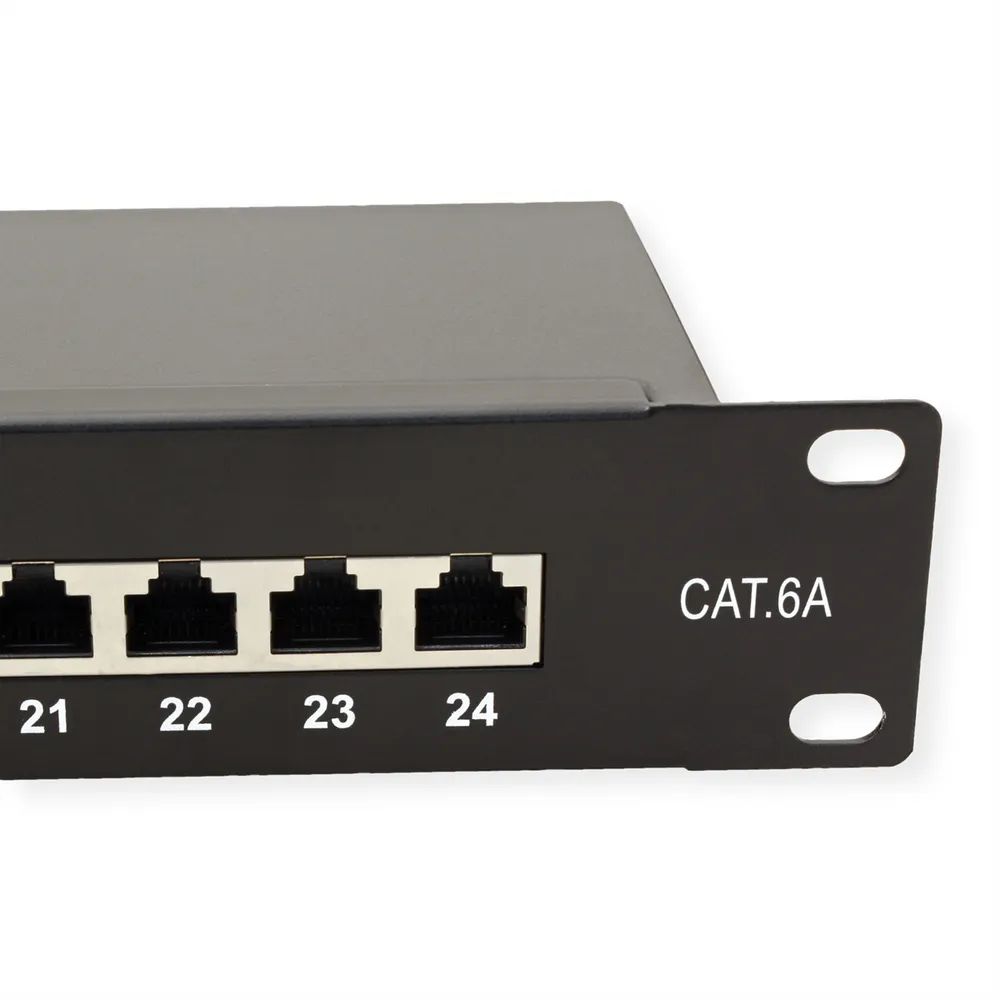 VALUE Cat.6A (Class EA) 19-Zoll-Patchpanel, 24 P, geschirmt, schwarz