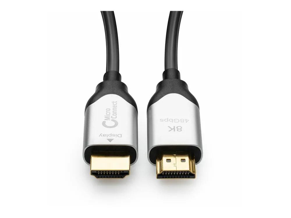 MicroConnect Premium - HDMI-Kabel mit Ethernet - HDMI männlich zu HDMI männlich - 15 m - Hybrid Kupfer/Kohlefaser - Schwarz - HAOC-Kabel (Hybrid Active Optical Cable)