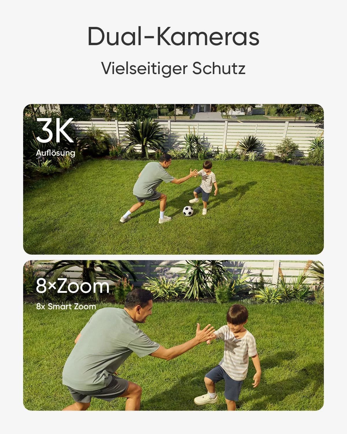 Eufy Floodlight E340 - Netzwerk-Überwachungskamera - schwenken / neigen - Außenber