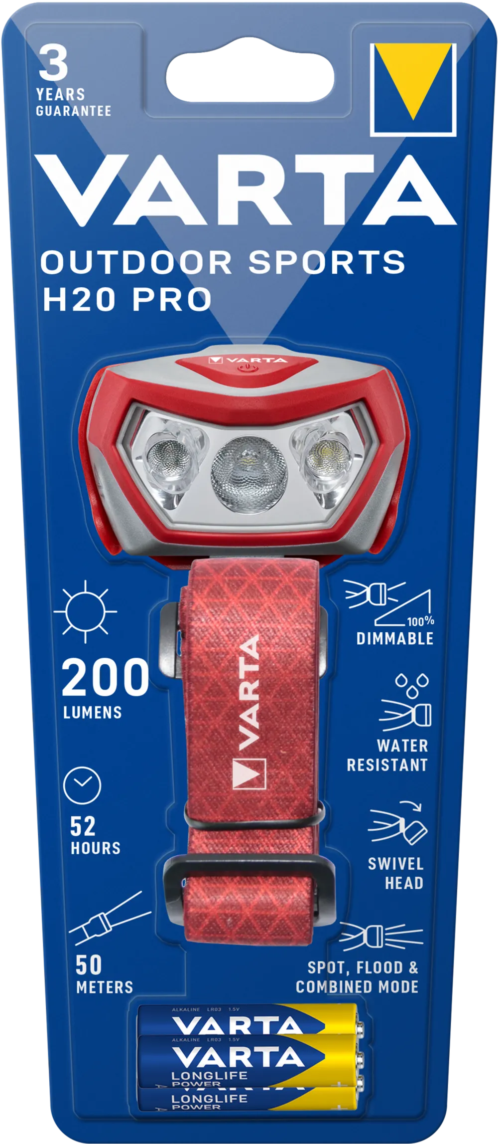 VARTA Outdoor Sports H20 Pro 3AAA mit Batt.