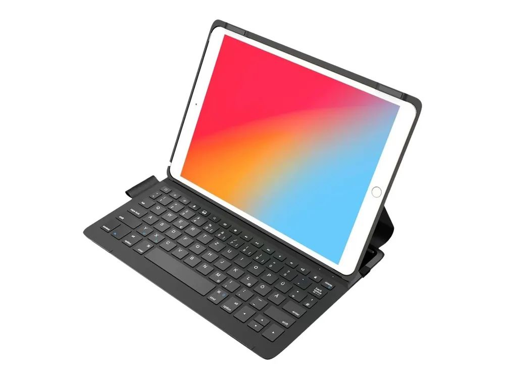 Inateck BK2006 - Tastatur und Foliohülle - kabellos - Bluetooth - QWERTY - Schwarz Tastatur, Schwarz Gehäuse - für Apple 10.2-inch iPad; 10.5-inch iPad Air (3. Generation)