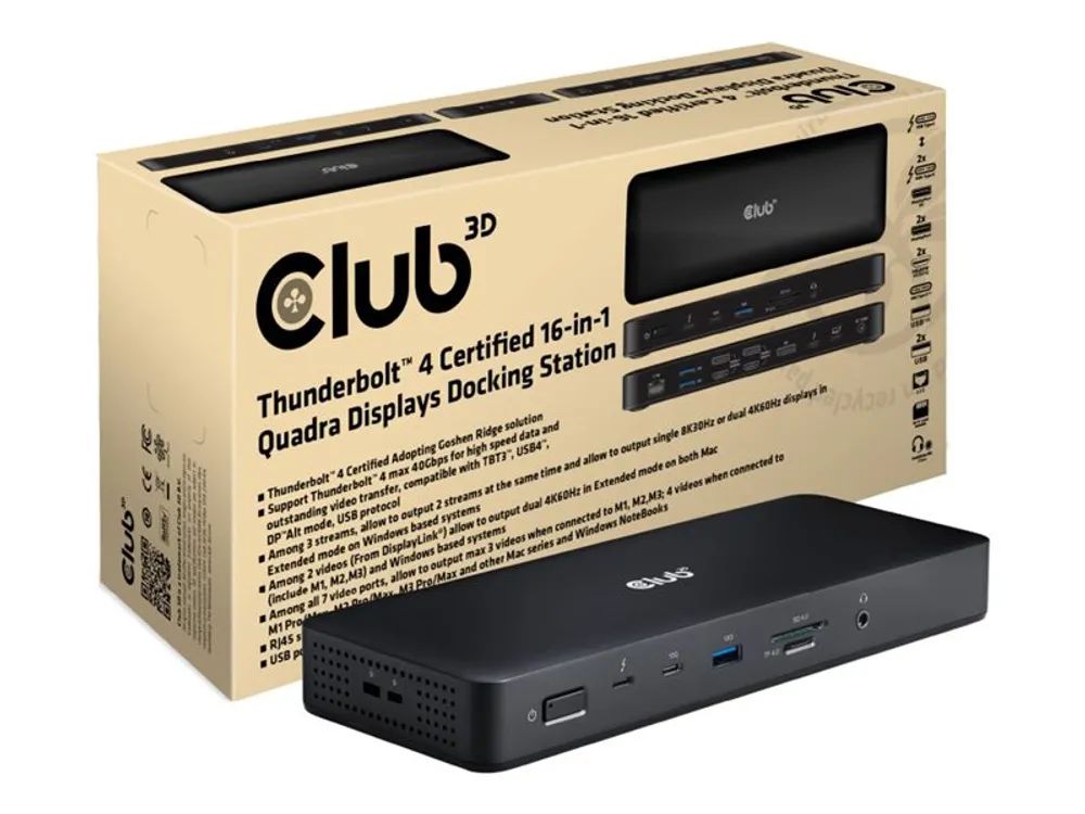 Club 3D 16-in-1 - Dockingstation - für Desktop, Laptop