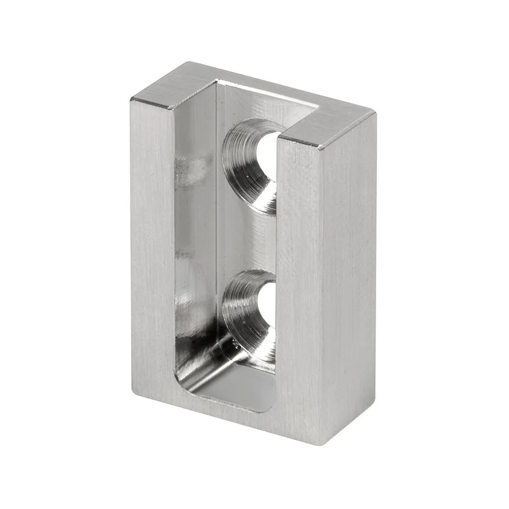 Simausrom Nano Rohrträger Endstück Wandmontage zu Schrankrohr, Messing Edelstahl Effekt