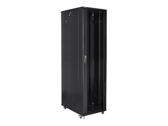 Lanberg Schrank Netzwerkschrank - mit 4 Lüfter - 230 V - Schwarz, RAL 9004 - 47U - 48.3 cm (19")
