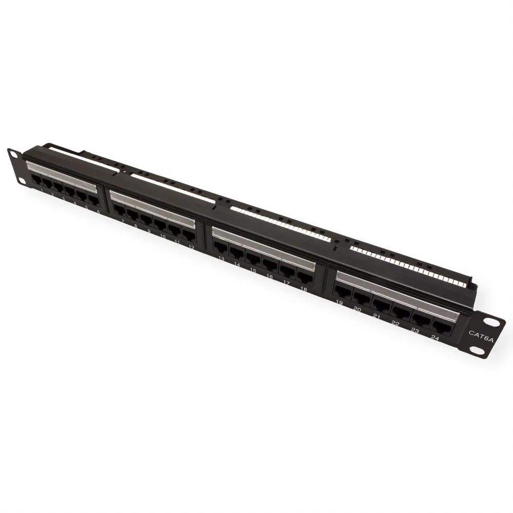 Telegärtner Karl Gärtner Telegärtner MPP24-HS K - Patch Panel - CAT 6a - STP - RJ-45 X 24 - Schwarz - 1U - 48.3 cm (19")