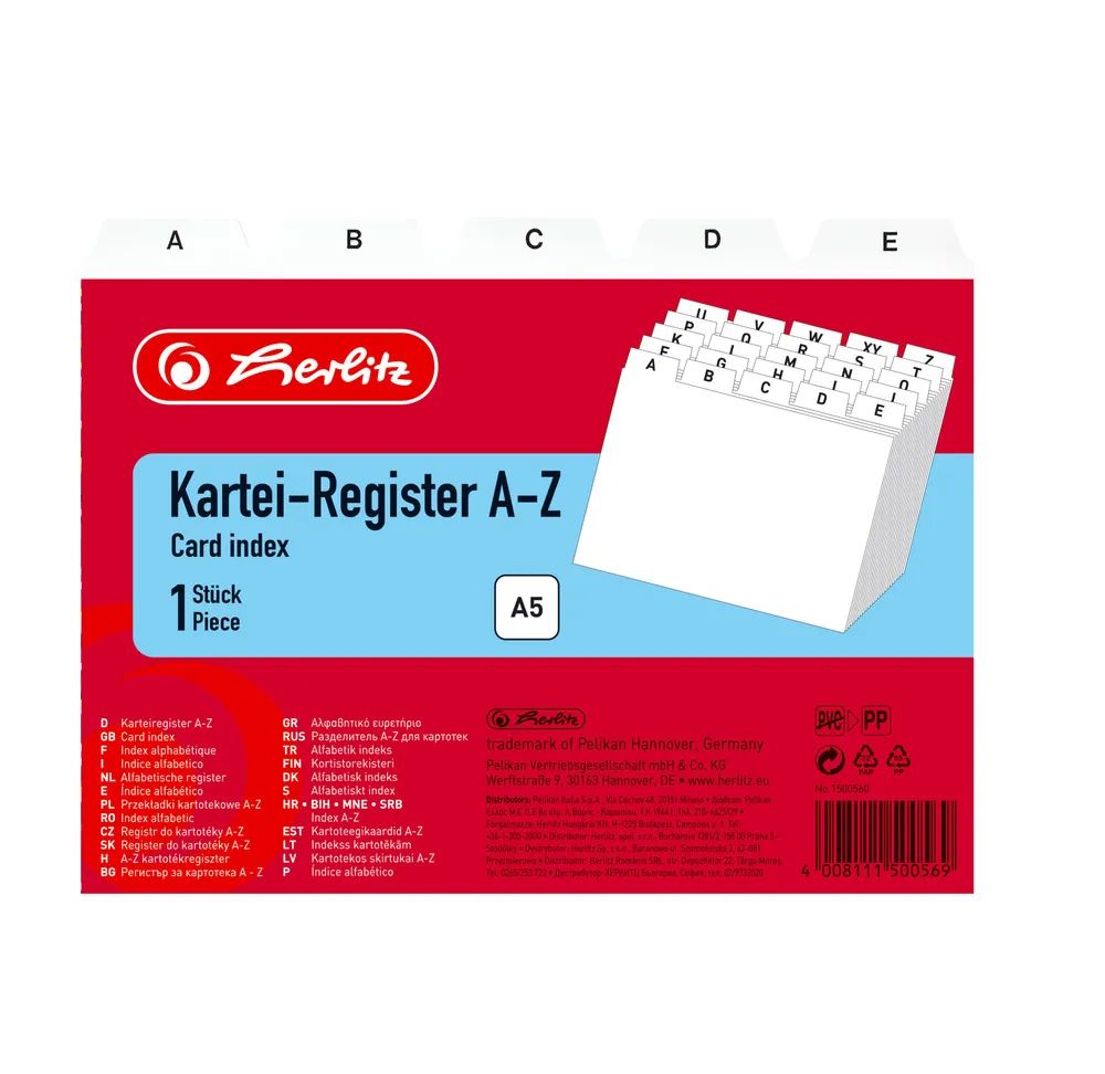 herlitz Karteiregister, A5, A-Z ,weiß