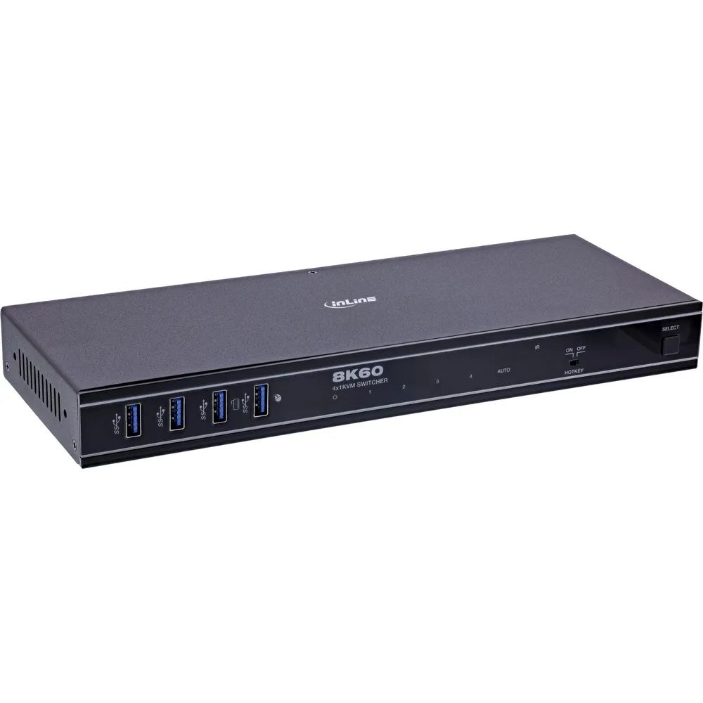 InLine KVM Switch - 4-fach - HDMI - 8K@60Hz - USB 3.2 - mit IR & RS-232