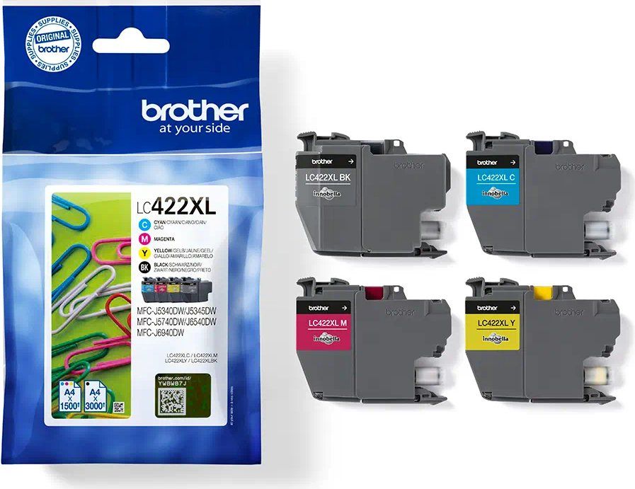 Brother LC422XL - 4er-Pack - Schwarz, Gelb, Cyan, Magenta