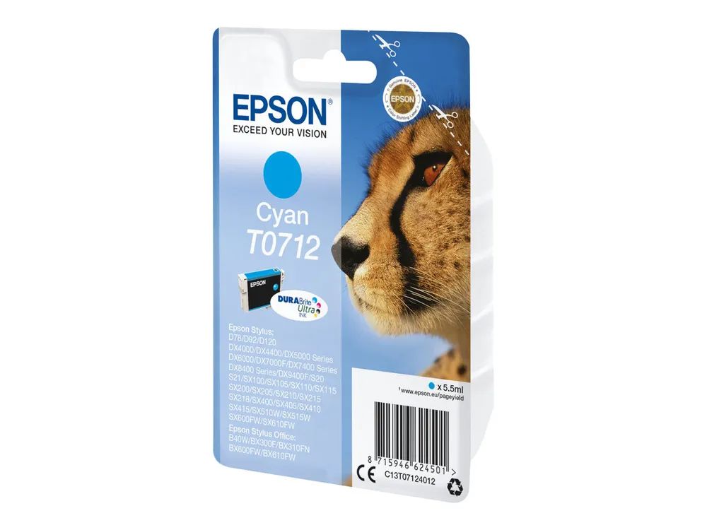 Epson T0712 - 5.5 ml - Cyan - original - Blister