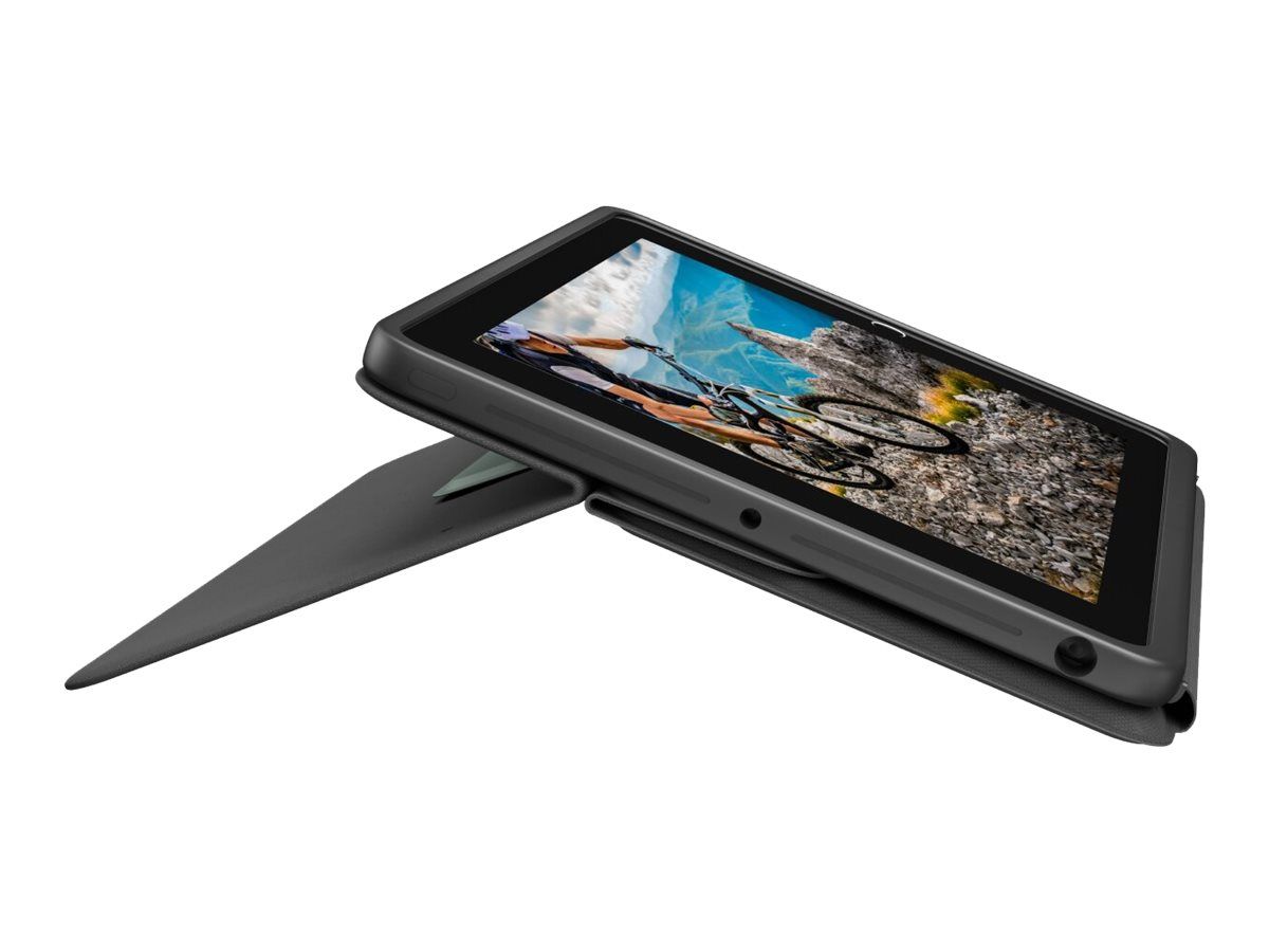 Logitech Rugged Folio - Tastatur und Foliohülle - Apple Smart connector - AZERTY - Französisch - Graphite - für Apple 10.9-inch iPad (10. Generation)