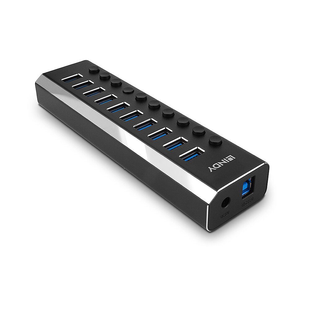 Lindy Hub - mit Ein-/Aus-Schaltern - 10 x SuperSpeed USB 3.0