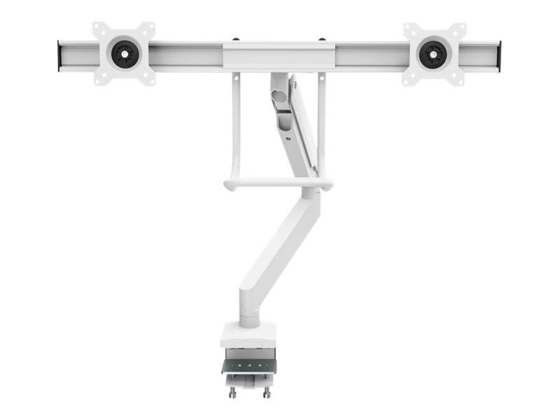 Fellowes Eppa - Befestigungskit (Spannbefestigung für Tisch, Tischplattenbohrung, 2 Gasfedern, 2 Monitorarme, 2 VESA-Platten) - für 2 Monitore - weiß, RAL 9016 - Bildschirmgröße: bis zu 81,3 cm (bis zu 32 Zoll)