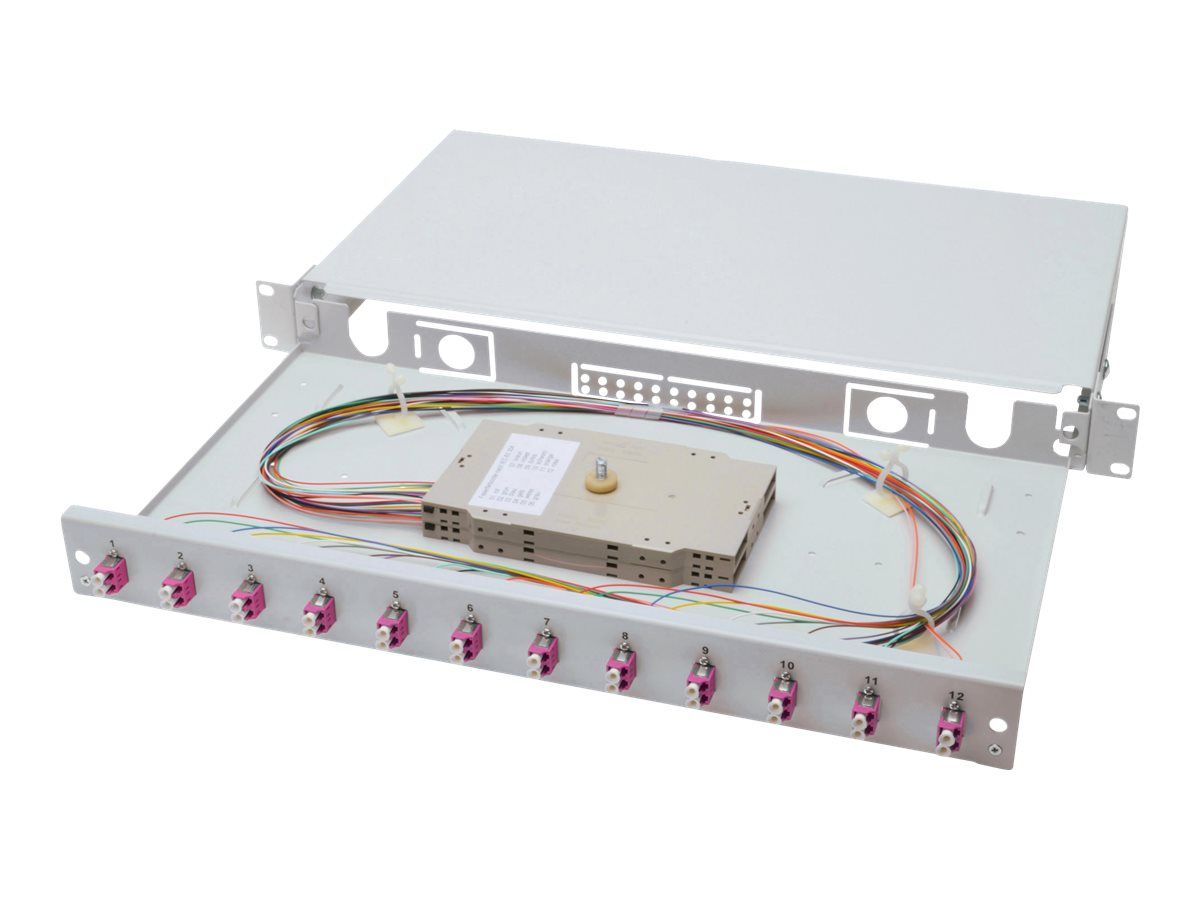 DIGITUS LWL Spleißbox, 1HE, bestückt, LC, OM4