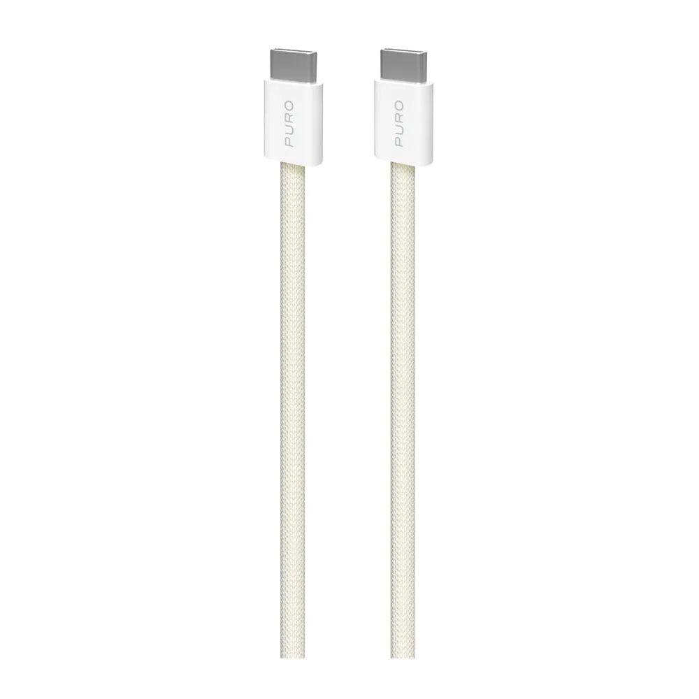 PURO Daten- u. Ladekabel, USB-C  USB-C, 60W, 1,5m gelb-weiss