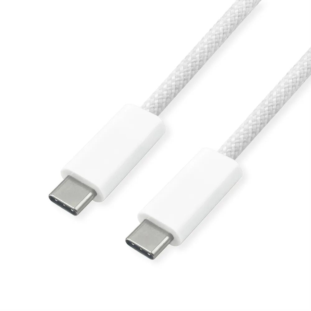 ROLINE USB4 Gen3x2 Kabel, C–C, ST/ST, 8K UHD-2, 40Gbit/s, 240W, weiß, 1 m