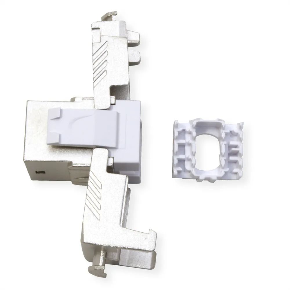 ROLINE Cat.6A (Class EA) Keystone, RJ-45, geschirmt, werkzeuglos, GHMT, silberfarben
