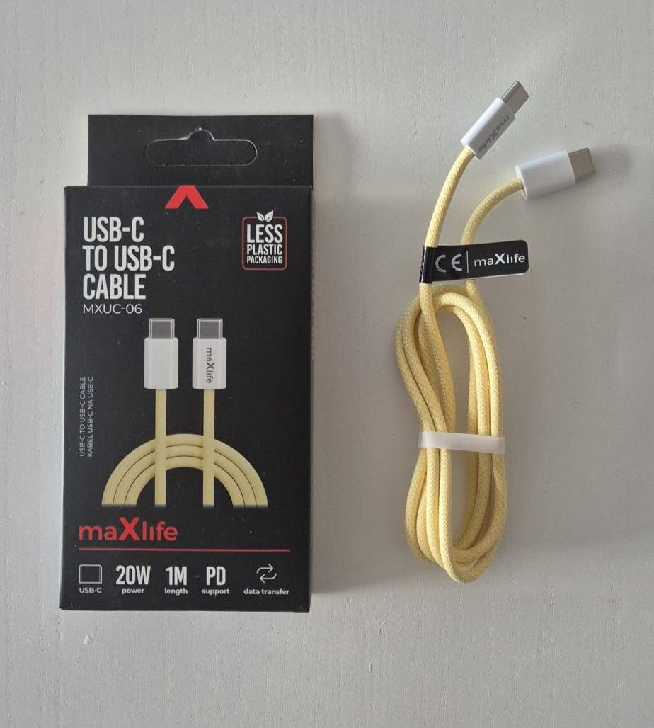 MAXLIFE USB-C/USB-C Kabel MXUC-06 1m gelb