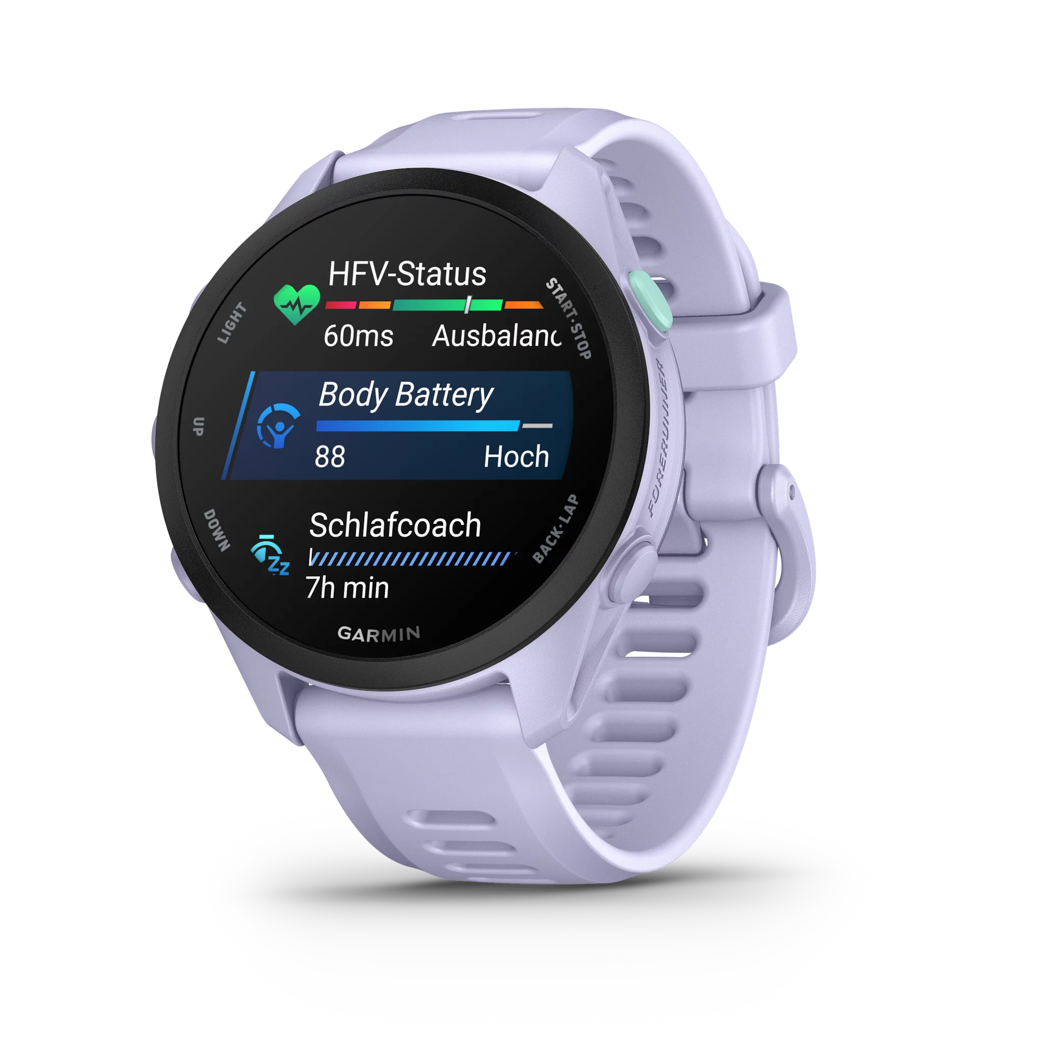 Garmin Forerunner 70 Cool Lavender/Schwarz mit Schnellwechsel-Silikon-Armband