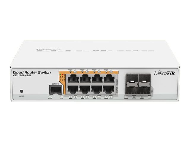MikroTik Cloud Router Switch CRS112-8P-4S-IN - Switch - L3 - managed - 8 x 10/100/1000 (PoE)