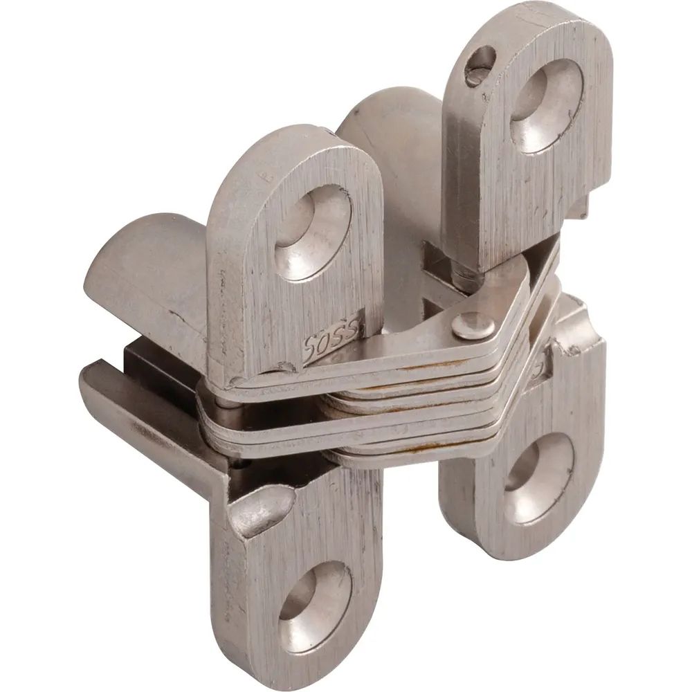 N.V.TOOLS LIMITED Soss Einlass-Scharnier 60x13 mm ÖW 180°, Zamak vernickelt