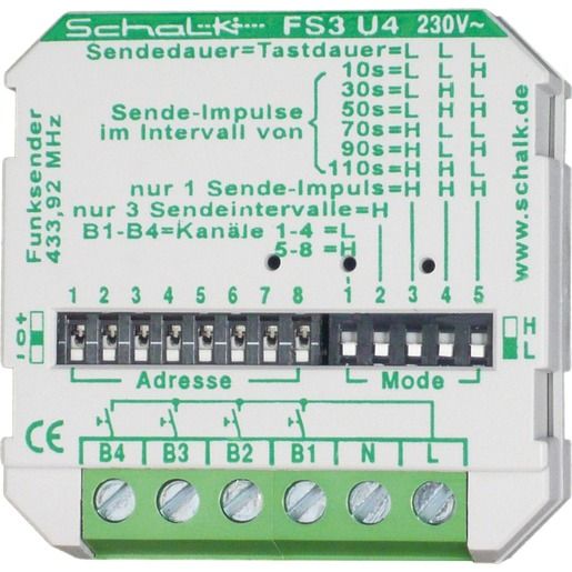 Schalk FUNK-SENDER 4-KANAL 230V AC / SCHALK FS3U49