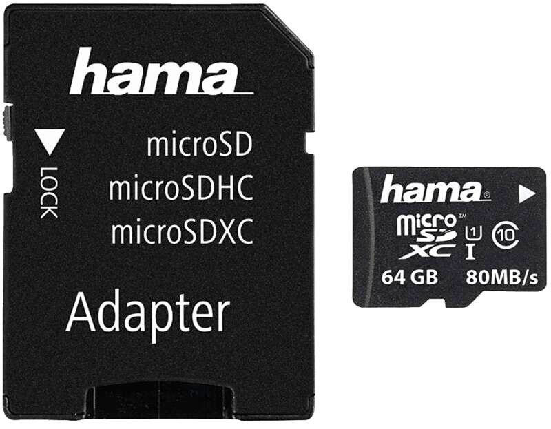 Hama 124140 MSDXC64GB C10 80MB/S +A/M